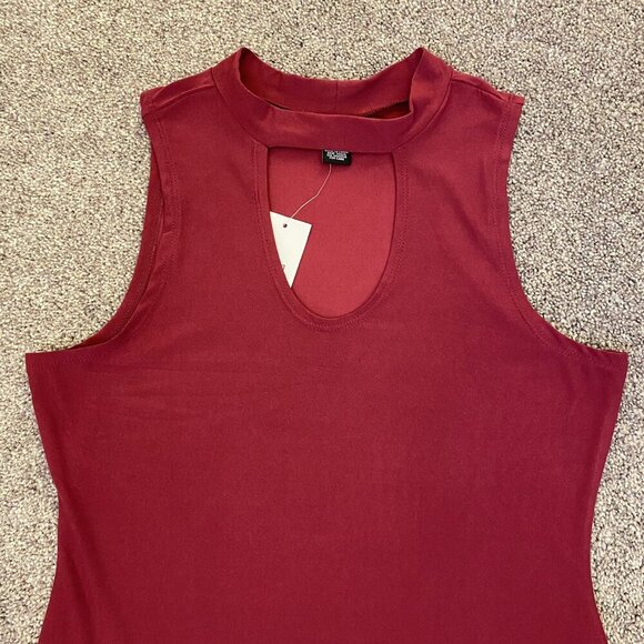 Rue 21 Women's Dress Size M Burgundy Sleeveless Pullover Stretch Knee Length NWT - Picture 4 of 12